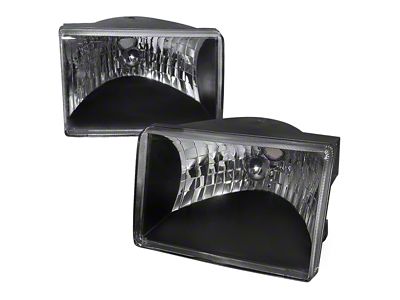 Factory Style Headlights; Matte Black Housing; Clear Lens (93-98 Jeep Grand Cherokee ZJ)