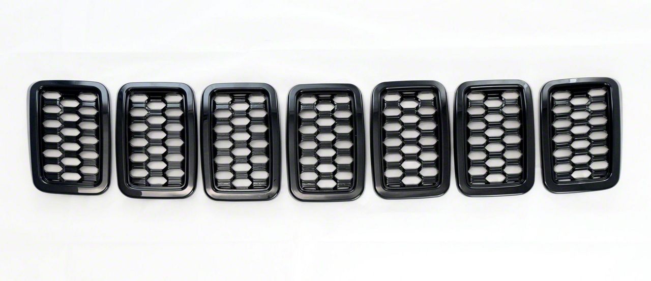 Jeep Grand Cherokee Chrome Delete Grille Overlay; Gloss