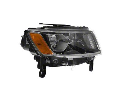 Headlight; Black Housing; Clear Lens; Passenger Side (14-16 Jeep Grand Cherokee WK2 w/ Factory Quad Headlights)