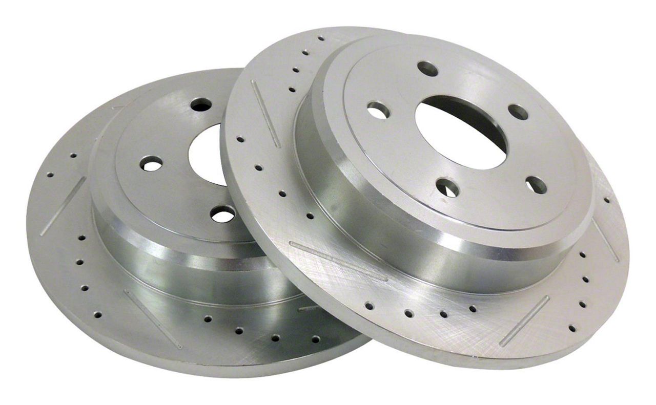 Jeep Grand Cherokee High Performance Drilled and Slotted Rotors; Rear