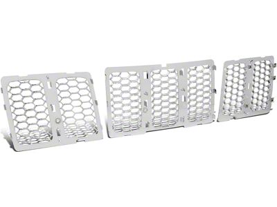 Honeycomb Mesh Style Upper Grille Inserts; Chrome (14-16 Jeep Grand Cherokee WK2 Summit)