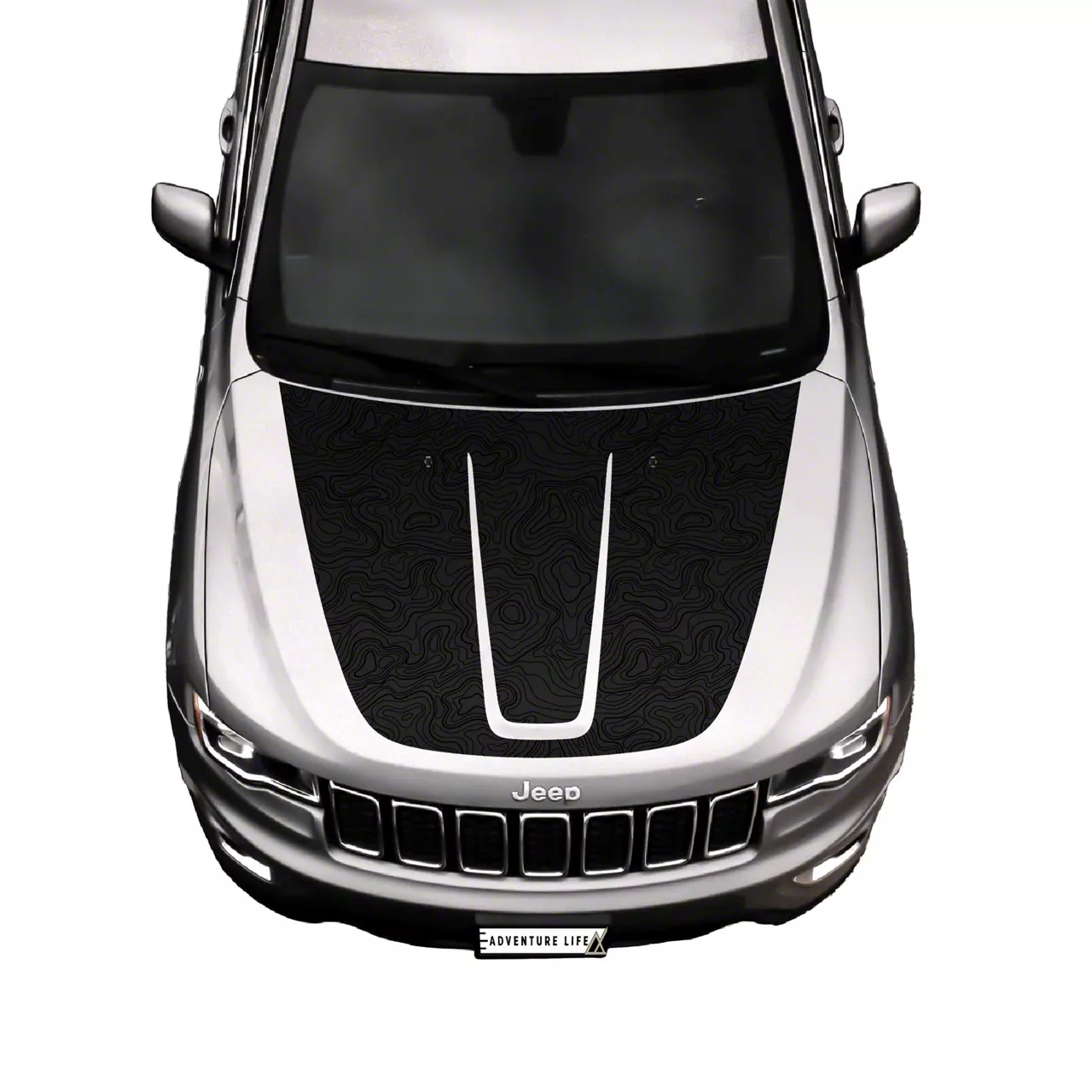 さらに100円引き◆JEEP◆Cherokee print hood Pre-Cut Black Hood Decal Graphic FITS Jeep Cherokee 2023