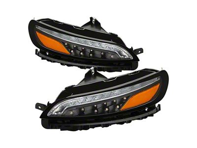 LED Daytime Running Parking Lights; Black (14-17 Jeep Grand Cherokee WK2)