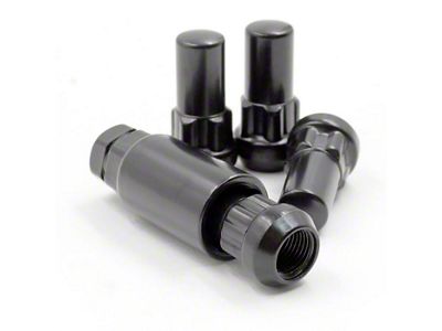 Locks with Key for Black XL Acorn Lug Nuts; 1/2-Inch x 20 (93-10 Jeep Grand Cherokee ZJ, WJ & WK)