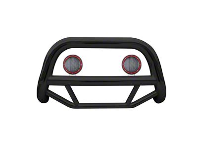 Max Bull Bar with 5.30-Inch Red Round Flood LED Lights; Black (93-98 Jeep Grand Cherokee ZJ)