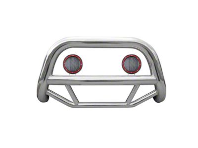 Max Bull Bar with 5.30-Inch Red Round Flood LED Lights; Stainless Steel (08-10 Jeep Grand Cherokee WK)