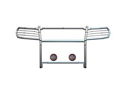 Modular Grille Guard with 5.30-Inch Red Round Flood LED Lights; Black (22-25 Jeep Grand Cherokee WL)