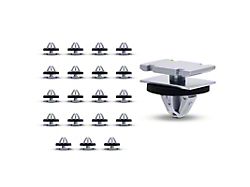 Nylon Rocker Molding Clips; 9mm; 20-Piece (00-23 Jeep Grand Cherokee WJ, WK, WK2 & WL)