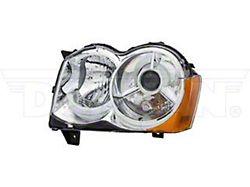 OE Style Headlight; Chrome Housing; Clear Lens; Driver Side (08-10 Jeep Grand Cherokee WK w/ Factory Non-Leveling HID Headlights)