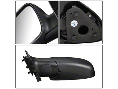 OE Style Manual Side Mirror; Textured Black; Driver Side (99-04 Jeep Grand Cherokee WJ)