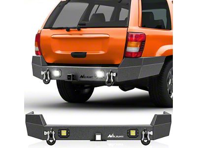 Off-Road Rear Bumper with LED Lighting; Textured Black (99-04 Jeep Grand Cherokee WJ)