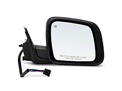 Powered Heated Manual Folding Mirror; Passenger Side; Smooth Black (11-18 Jeep Grand Cherokee WK2 w/o Blind Spot Detection)
