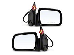 Powered Manual Folding Mirrors; Smooth Black (93-95 Jeep Grand Cherokee ZJ)