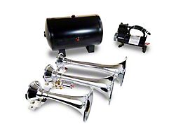 ProBlaster Triple Train Horn System; Chrome (Universal; Some Adaptation May Be Required)