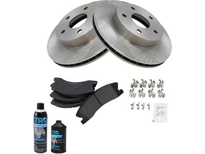 Semi-Metallic Brake Rotor, Pad, Brake Fluid and Cleaner Kit; Front (99-02 Jeep Grand Cherokee WJ w/ Akebono Calipers; 03-04 Jeep Grand Cherokee WJ)