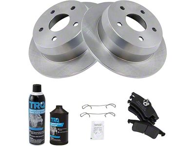 Semi-Metallic Brake Rotor, Pad, Brake Fluid and Cleaner Kit; Rear (99-04 Jeep Grand Cherokee WJ)