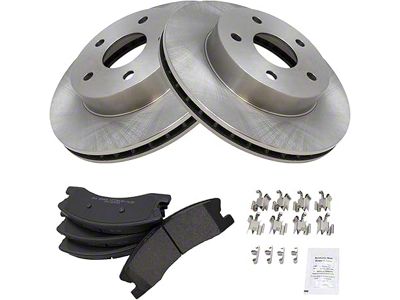 Semi-Metallic Brake Rotor and Pad Kit; Front (99-02 Jeep Grand Cherokee WJ w/ Akebono Calipers; 03-04 Jeep Grand Cherokee WJ)