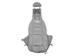 Sideless Seat Cover with Jeep Logo; Gray (Universal; Some Adaptation May Be Required)