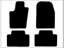 Sport Touring Cutpile Front and Rear Floor Mats; Black (11-15 Jeep Grand Cherokee WK2 w/o Passenger Side Grommets)