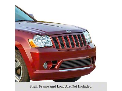 Stainless Steel Billet Lower Overlay Grille; Black (09-10 Jeep Grand Cherokee WK SRT8)