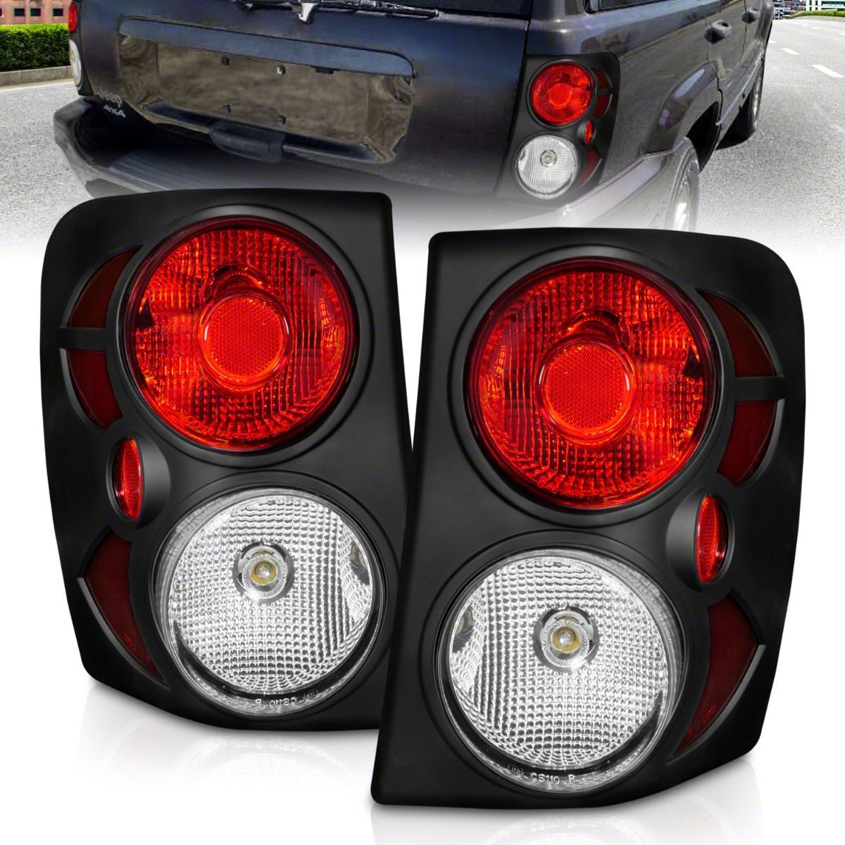 Jeep Grand Cherokee Tail Lights; Black Housing; Clear Lens (9904 Jeep
