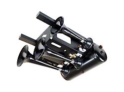Universal Spare Tire Location Train Horn Kit with Model 230 Triple Horn; Black (Universal; Some Adaptation May Be Required)