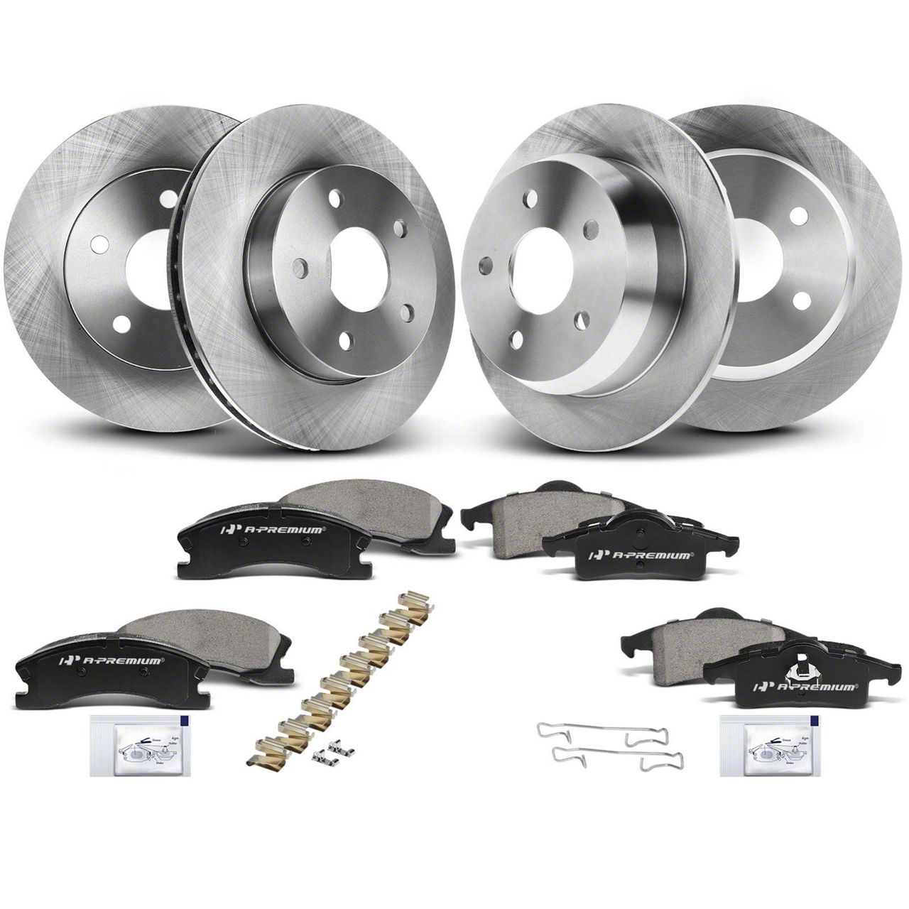Jeep Grand Cherokee Vented and Solid Brake Rotor and Pad Kit; Front and
