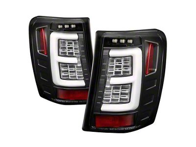 Version 3 Light Bar LED Tail Lights; Black Housing; Clear Lens (99-04 Jeep Grand Cherokee WJ)