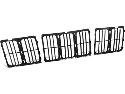 Vertical Fence Mesh Style Upper Grille Inserts; Black (14-16 Jeep Grand Cherokee WK2 Laredo, Limited)
