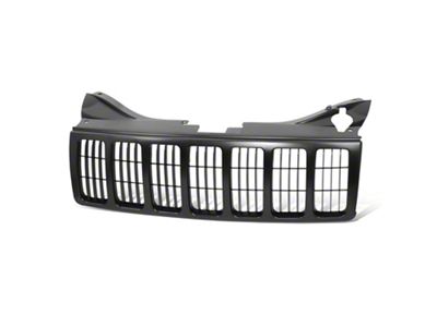 Vertical Fence Mesh Style Upper Replacement Grille; Black (05-07 Jeep Grand Cherokee WK)