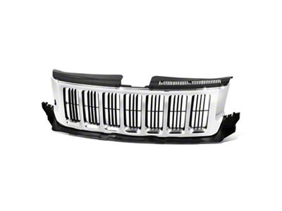 Vertical Fence Mesh Style Upper Replacement Grille; Chrome (11-13 Jeep Grand Cherokee WK2 Laredo, Limited)