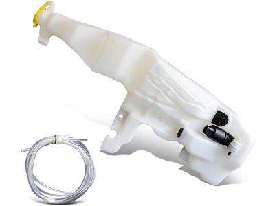 Windshield Washer Reservoir Tank Bottle with Level Sensor and Fluid Pump (11-15 Jeep Grand Cherokee WK2 w/ Headlight Washer)