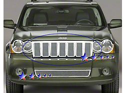 Wire Mesh Upper Grille Overlay; Polished (09-10 Jeep Grand Cherokee WK)