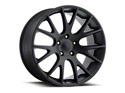 Hellcat Replica Satin Black Wheel; 22x10; 45mm Offset (11-21 Jeep Grand Cherokee WK2)