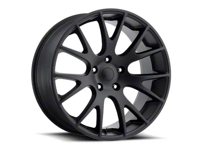 Hellcat Replica Satin Black Wheel; 22x10; 45mm Offset (11-21 Jeep Grand Cherokee WK2)