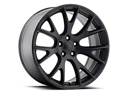 Hellcat Replica Satin Black Wheel; 22x9; 30mm Offset (11-21 Jeep Grand Cherokee WK2)