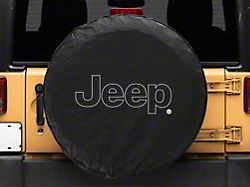Jeep Licensed by TruShield Outline Logo Spare Tire Cover (66-18 Jeep CJ5, CJ7, Wrangler YJ, TJ & JK)