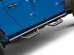 Jeep Licensed by RedRock Tubular Drop Steps with Jeep Logo; Textured Black (20-26 Jeep Gladiator JT)