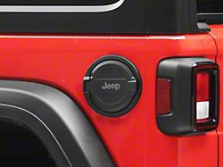 Jeep Licensed by RedRock Fuel Filler Door Cover; Matte Black (18-25 Jeep Wrangler JL)