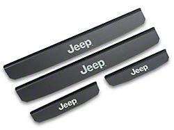 Jeep Licensed by RedRock Old Glory Door Entry Guards; Black (18-25 Jeep Wrangler JL 4-Door)