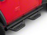 Jeep Licensed by RedRock Tubular Drop Side Step Bars; Fine Textured Black (18-26 Jeep Wrangler JL 4-Door)