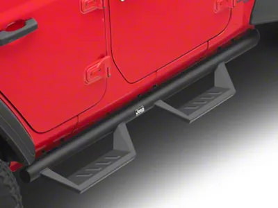Jeep Licensed by RedRock Tubular Drop Side Step Bars (18-25 Jeep Wrangler JL 4-Door)
