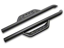 Jeep Licensed by RedRock Tubular Drop Steps with Jeep Logo; Textured Black (07-18 Jeep Wrangler JK 2-Door)