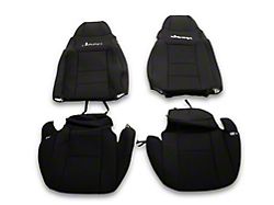 Jeep Licensed by TruShield Custom Fit Neoprene Front Seat Covers with Jeep Logo; Black (03-06 Jeep Wrangler TJ)