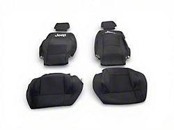 Jeep Licensed by TruShield Custom Fit Neoprene Front Seat Covers with Jeep Logo; Black (07-10 Jeep Wrangler JK 2-Door)