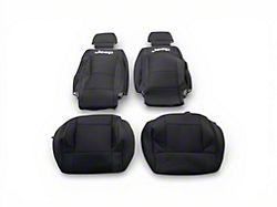 Jeep Licensed by TruShield Custom Fit Neoprene Front Seat Covers with Jeep Logo; Black (08-10 Jeep Wrangler JK 4-Door)