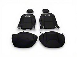 Jeep Licensed by TruShield Custom Fit Neoprene Front Seat Covers with Jeep Logo; Black (13-18 Jeep Wrangler JK 2-Door)