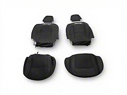 Jeep Licensed by TruShield Custom Fit Neoprene Front Seat Covers with Jeep Logo; Black (18-26 Jeep Wrangler JL 2-Door)