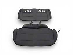 Jeep Licensed by TruShield Custom Fit Neoprene Rear Seat Covers with Jeep Logo; Black (91-95 Jeep Wrangler YJ)