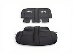 Jeep Licensed by TruShield Custom Fit Neoprene Rear Seat Covers with Jeep Logo; Black (03-06 Jeep Wrangler TJ)